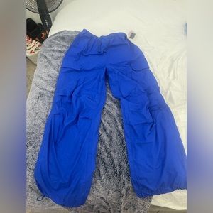 Women's High-Rise Cargo Parachute Pants -
Wild Fable™ Bright Blue S